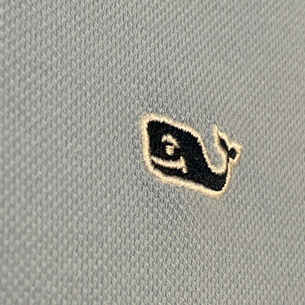 ~ Vineyard Vines Small Heritage Polo Shirt Light Blue Short Sleeves Whale Cotton - Picture 13 of 13